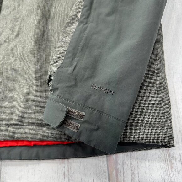 The North Face HYVENT Full Zip Ski Jacket Large Houndstooth Green Mens No Hood - Picture 3 of 16